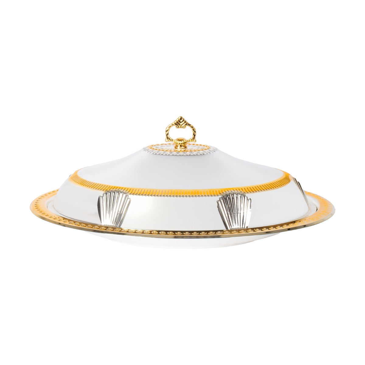 Sq Professional Durane Ornate Party Food Serving Cloche With Tray Silver 58338Lsg Oval