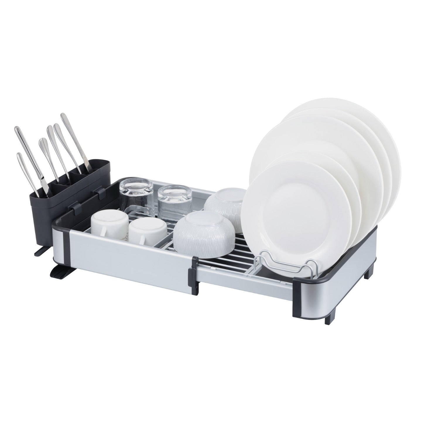 SQ Professional Durane Aluminium Expandable Dish Drainer 43-61 x 30 x 14.5 cm Silver 11299