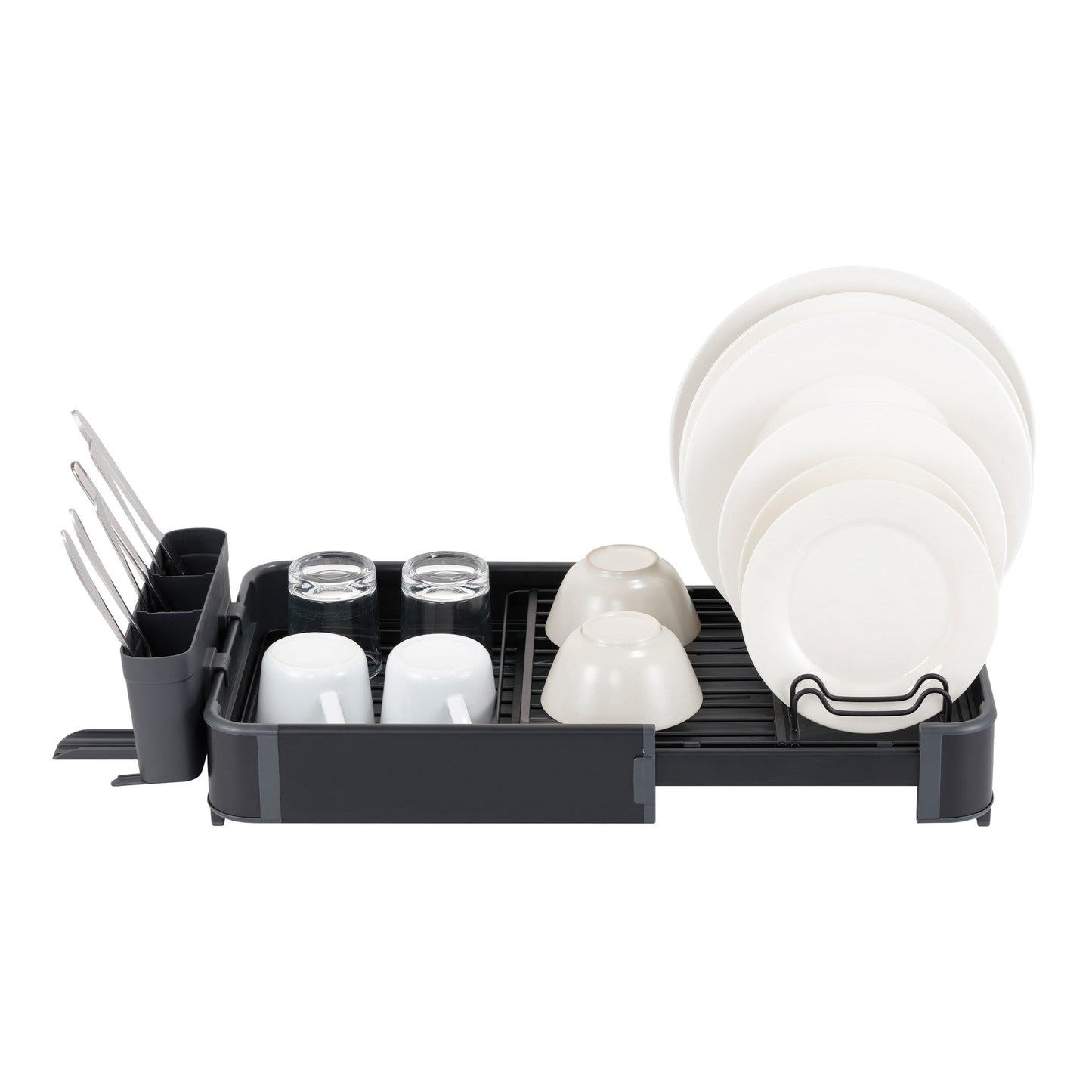 SQ Professional Durane Aluminium Expandable Dish Drainer 43-61 x 30 x 14.5 cm Black 11300