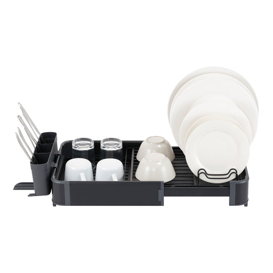 SQ Professional Durane Aluminium Expandable Dish Drainer 43-61 x 30 x 14.5 cm Black 11300