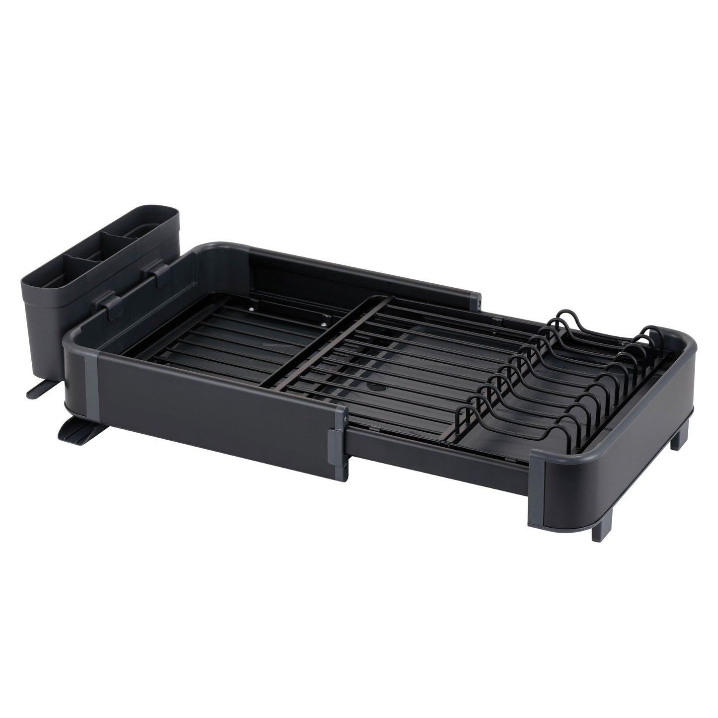 SQ Professional Durane Aluminium Expandable Dish Drainer 43-61 x 30 x 14.5 cm Black 11300