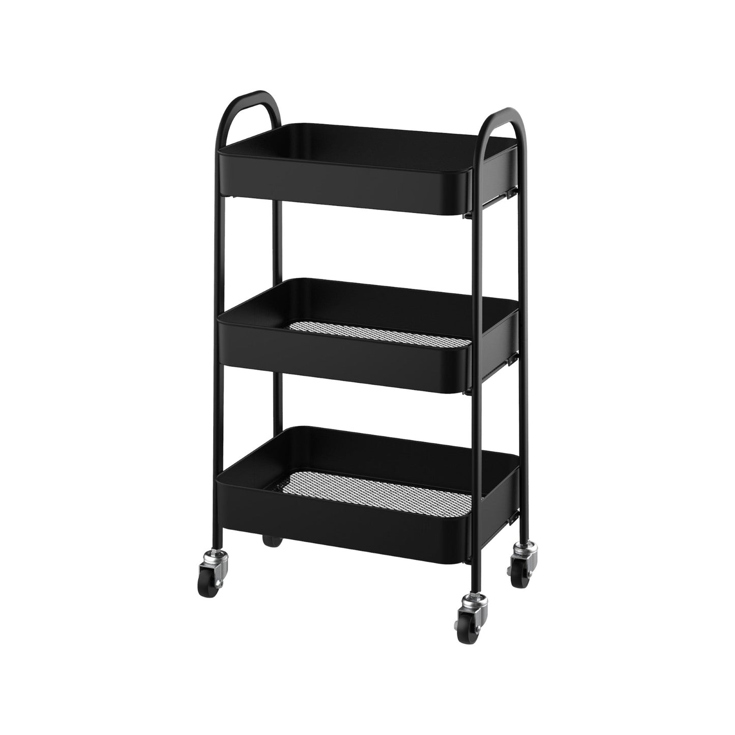 SQ Professional Durane Kitchen Trolley Storage Rack 3 Tier 41.5 x 30.5 x 77.2 cm Black 11302
