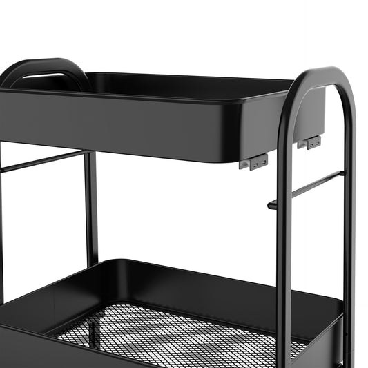 SQ Professional Durane Kitchen Trolley Storage Rack 3 Tier 41.5 x 30.5 x 77.2 cm Black 11302