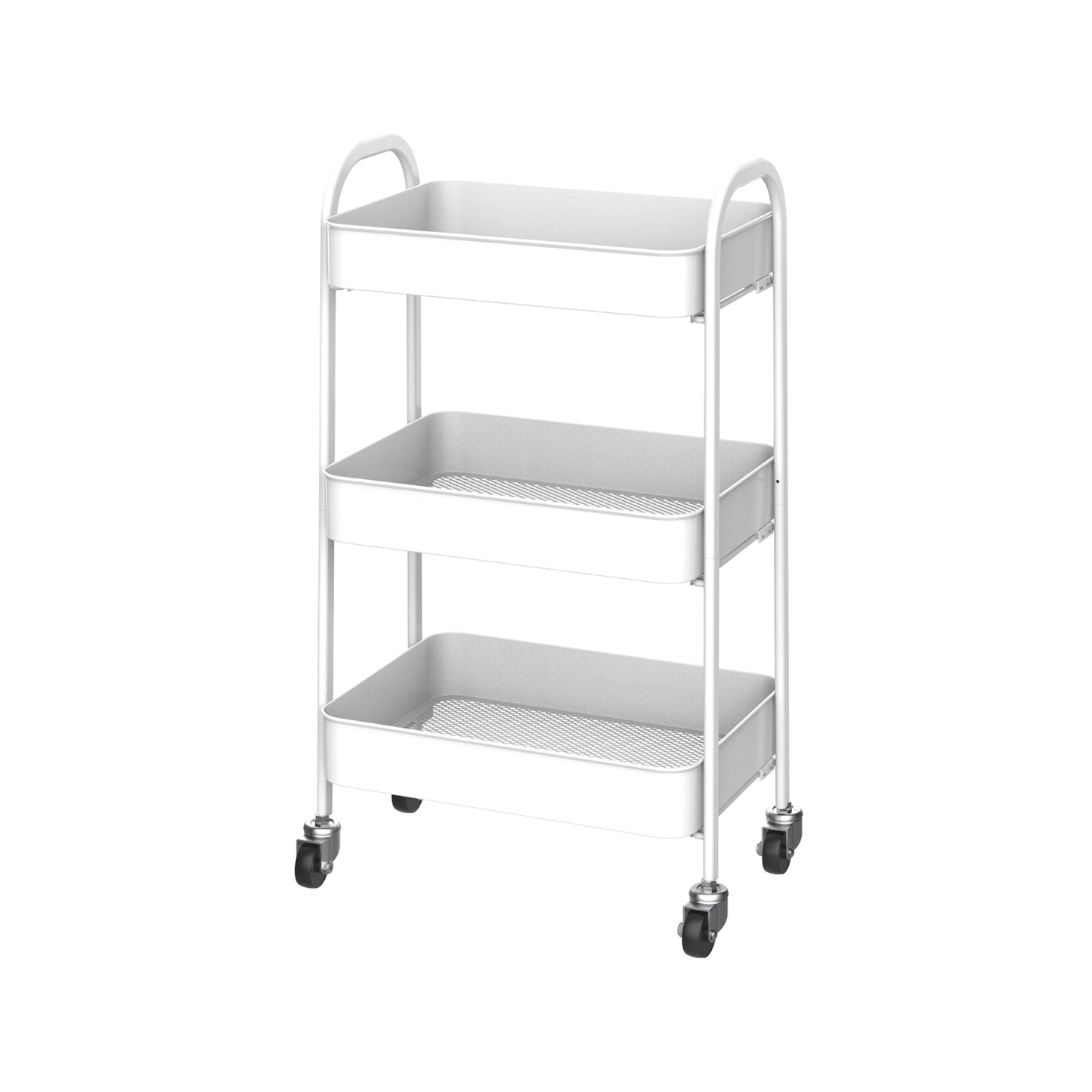 SQ Professional Durane Kitchen Trolley Storage Rack 3 Tier 41.5 x 30.5 x 77.2 cm White 11303