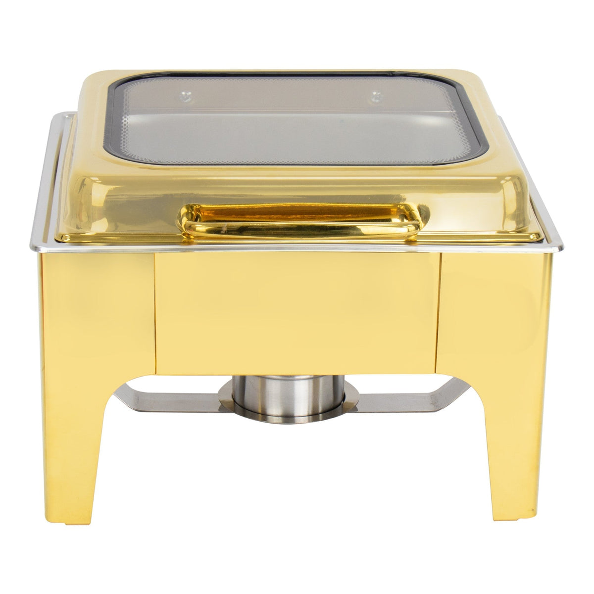 Sq Professional Banquet Chafing Dish With Flat Top And Window Square Gold 6L (Big Parcel)