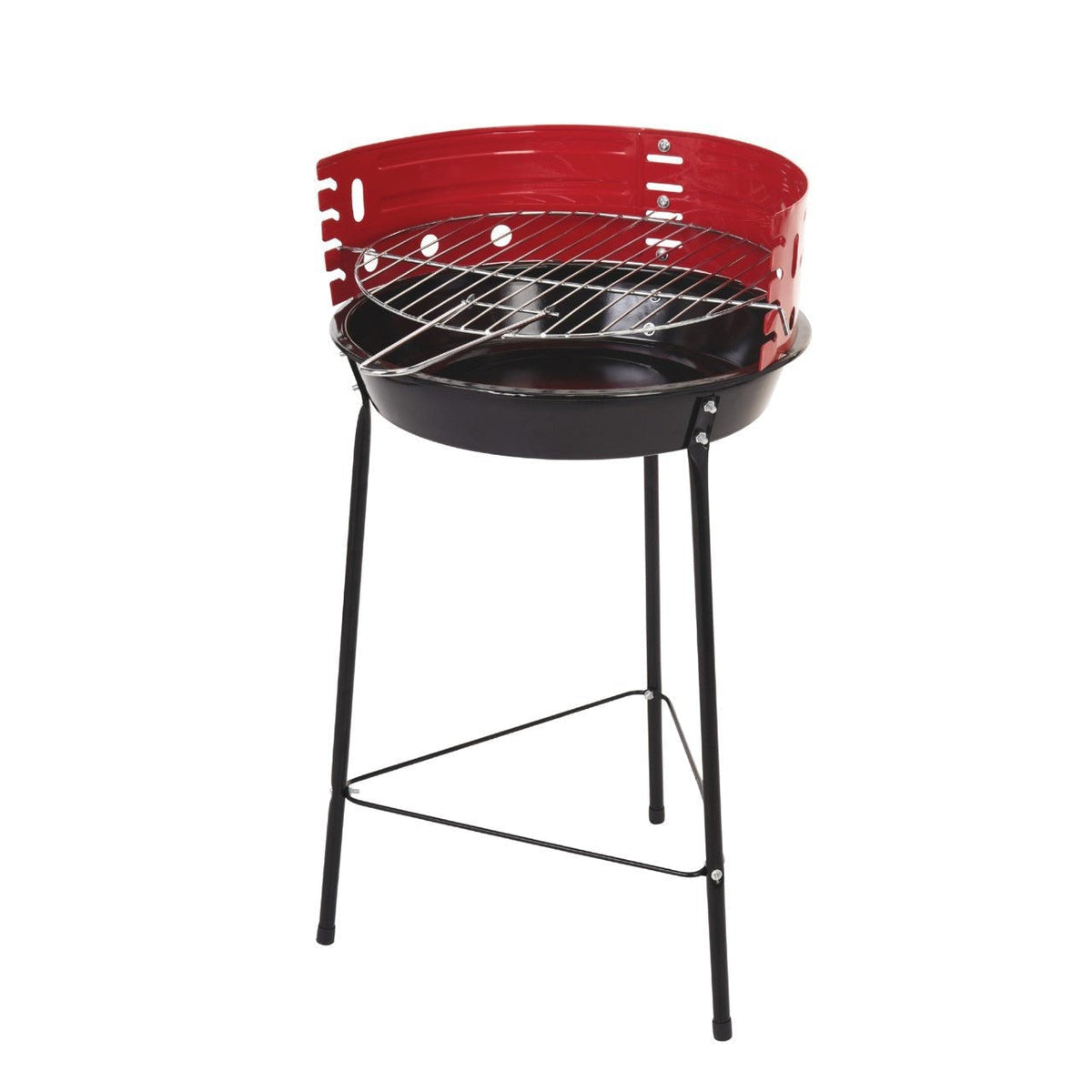 Portable Round Bbq Grill 14" With 4 Adjustable Grilling Levels