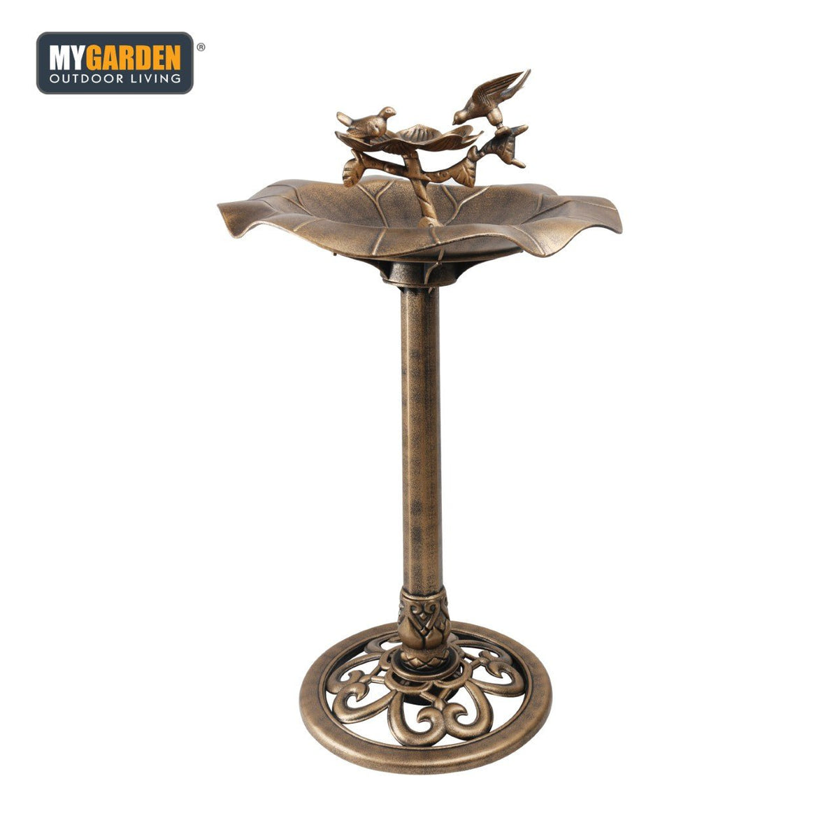 Traditional Weatherproof Bronze Effect Garden Bird Bath