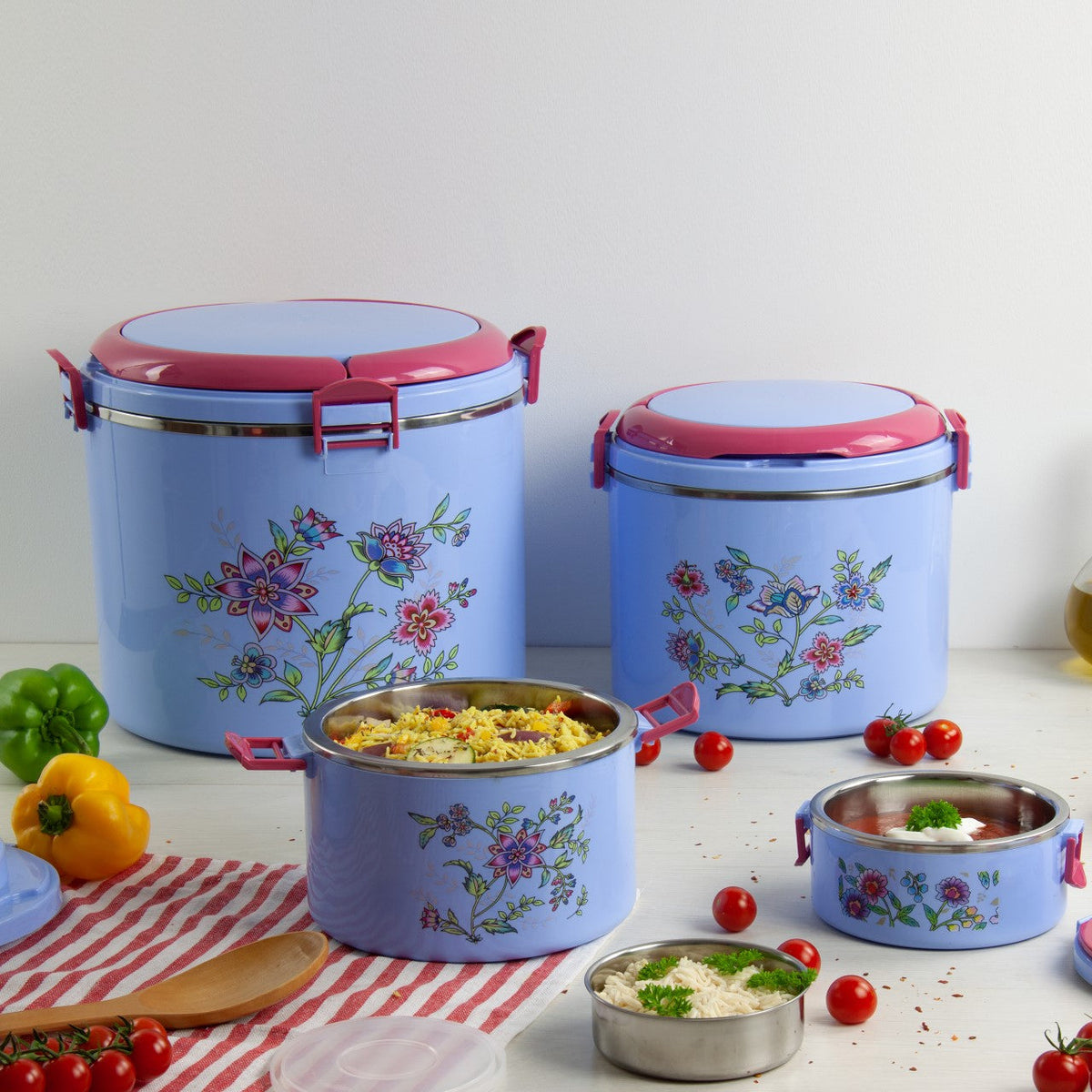 Sq Elite Elegance Insulated Hot Pot Set 5 Piece Blue 0.3 – 0.6 – 2.5 – 6 – 15L