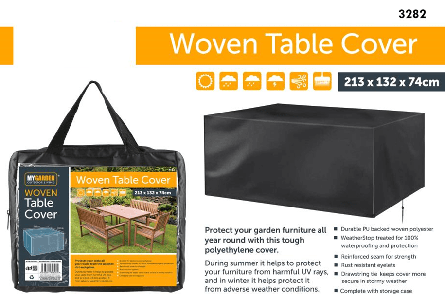 Garden Table Water Resistant Cover - 213cm x 132cm x 74cm
