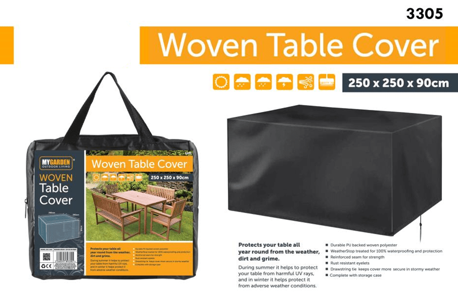 Garden Square Table Water Resistant Cover - 250cm x 90cm