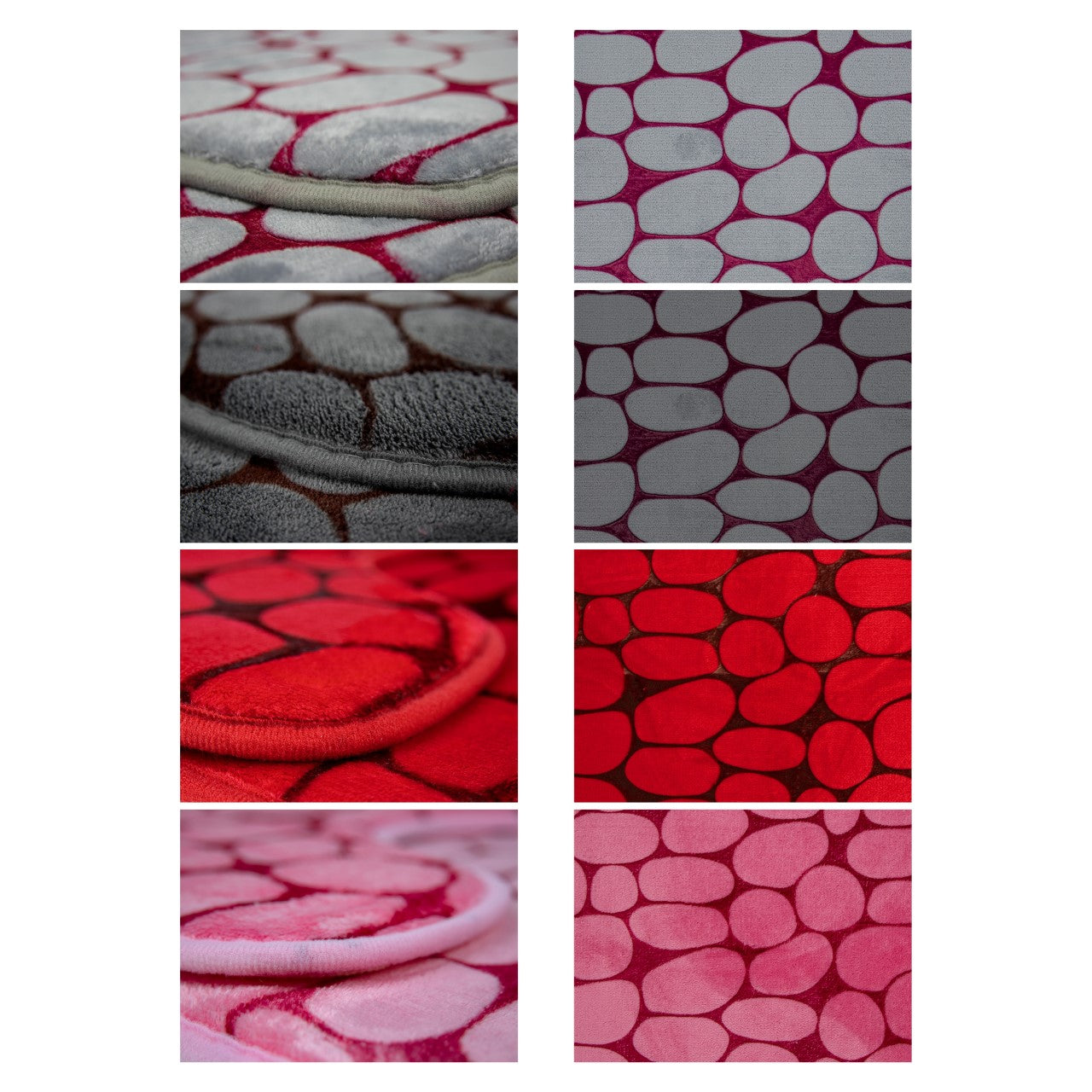 Durane Soft Anti-Slip Bathroom Mat Set of 3 80 x 48 cm Assorted Colours 4910