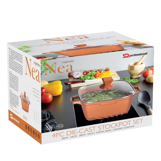 Nea Seramiq Diecast Square Stockpot Set 4pc Cuprum 49271