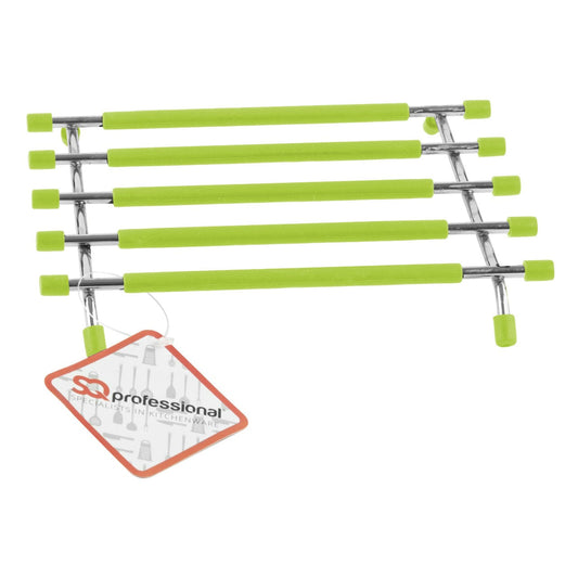 SQ Pro Elite Stainless Steel and Silicone Pan Trivet 20 x 21 cm Green 6226