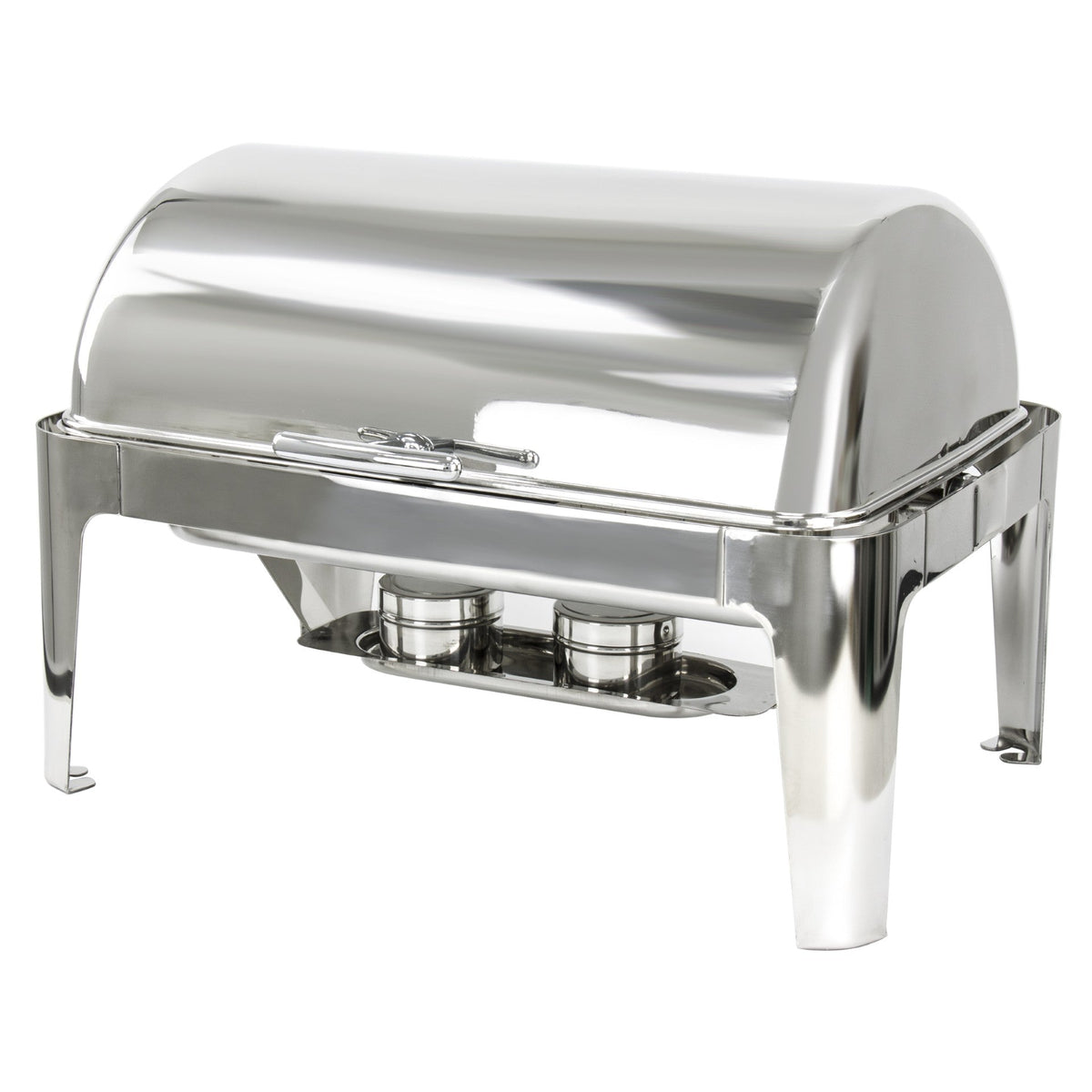 Sq Professional Banquet Chafing Dish With Roll Top And 2 Soup Stew Pots Oblong Silver.5L