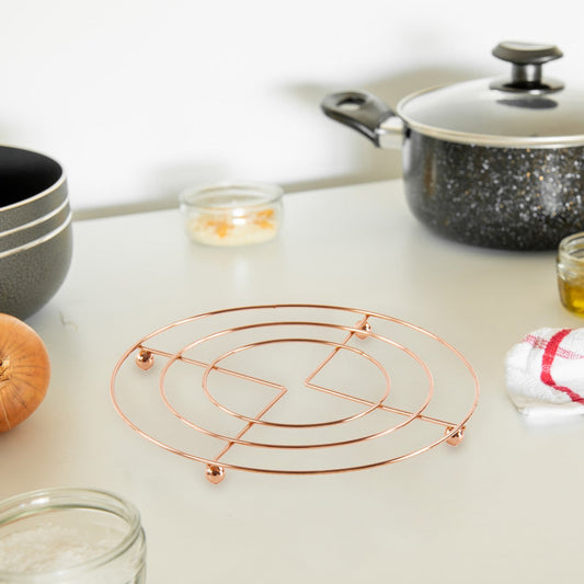 Durane Round Chrome Pan Coaster Trivet Copper Colour 18cm 8150