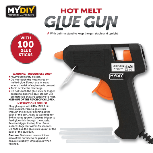 Hot Melt Glue Gun With Anti Drip Nozzle Inc 100 Glue Sticks 8601