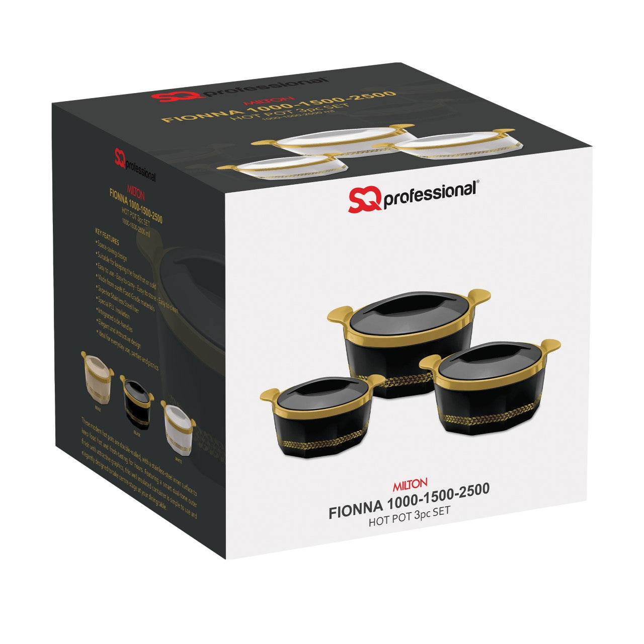 SQ Professional Fionna Hot Pot Set 3pc 1.0 - 1.5 - 2.5L Beige 9351
