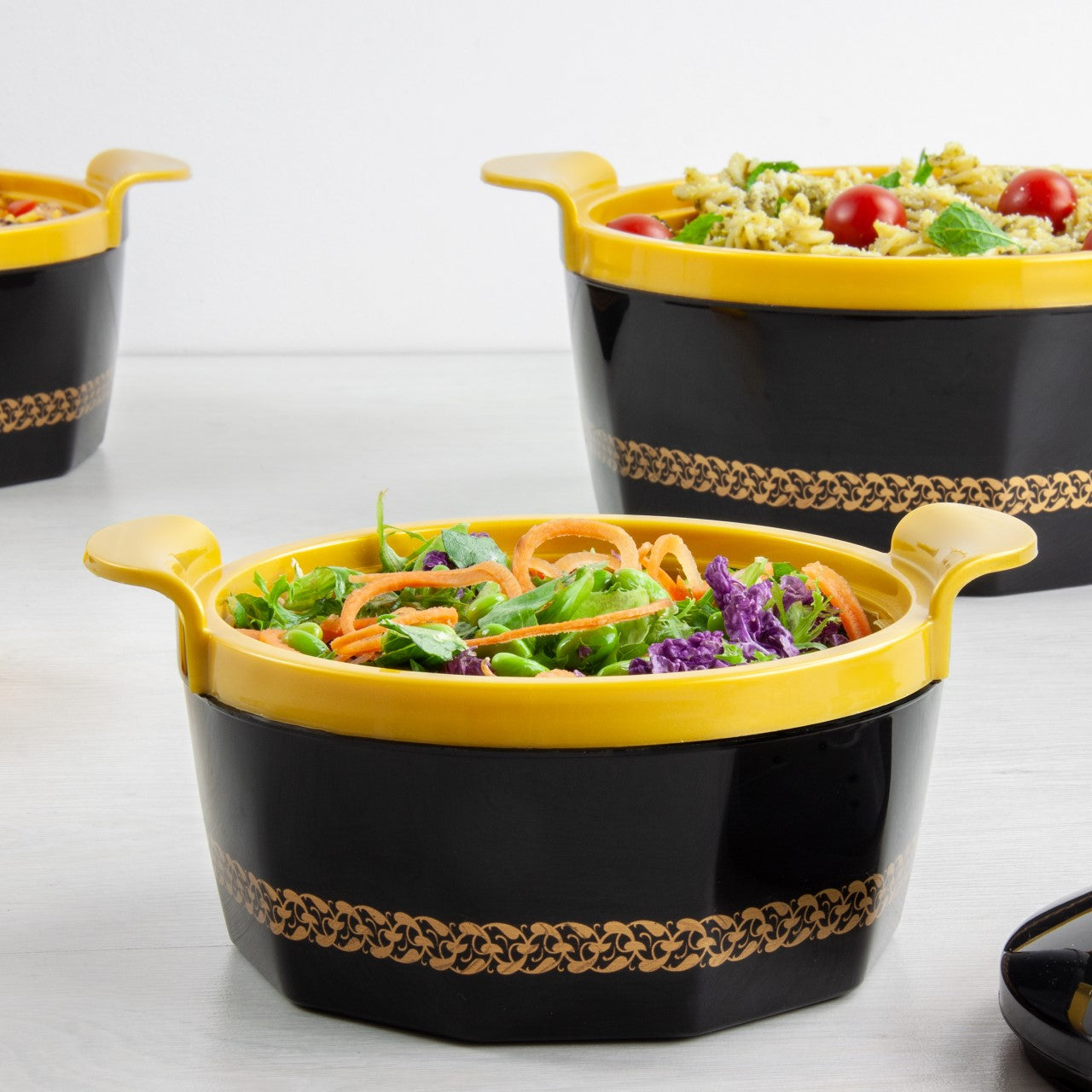 SQ Professional Fionna Hot Pot Set of 3 1.0 - 1.5 - 2.5L Black 9352