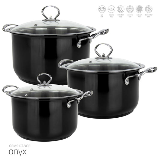 Sq Professional Gems Metallic Stockpot Set Of 3 Ony x 26 – 28 – (Big Parcel)