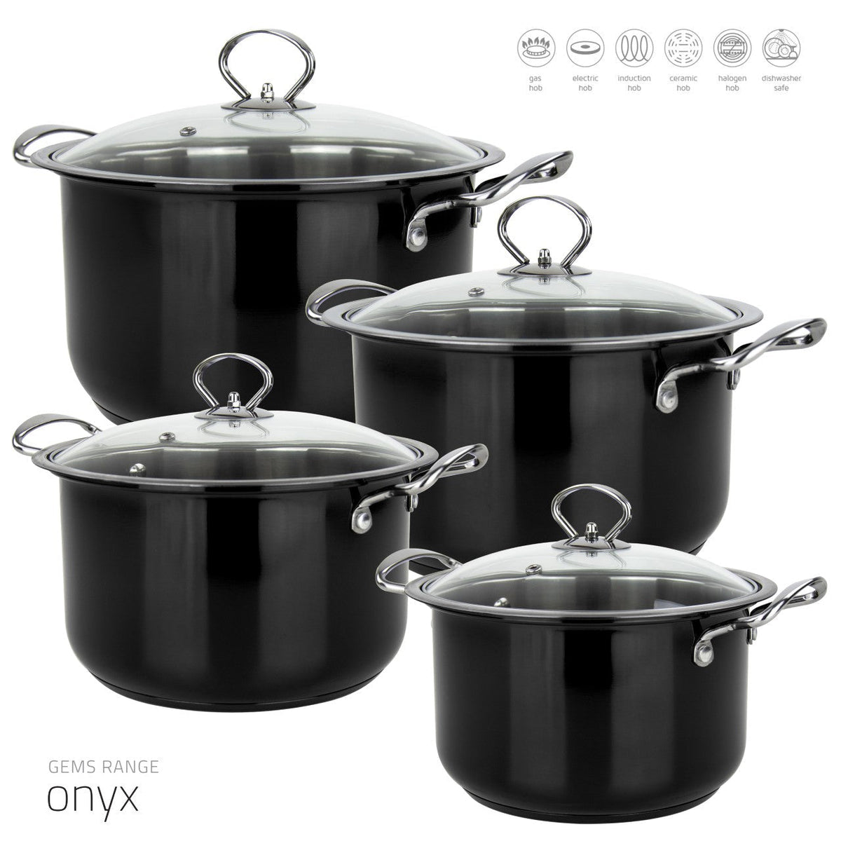 Sq Professional Gems Stainless Steel Stockpot Set Of 4 Ony x 18 – 20 – 22