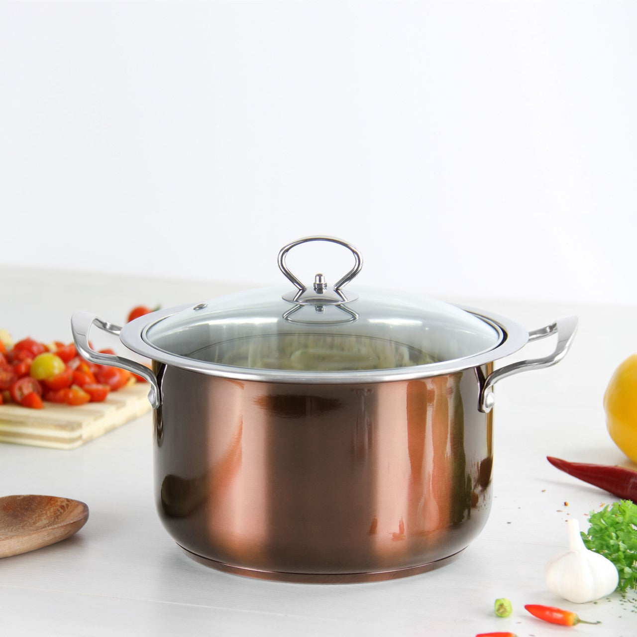Gems Stainless Steel Stockpot Set 4Pc Axinite 3.7L- 4.7L - 5.80L - 7.5L 9583