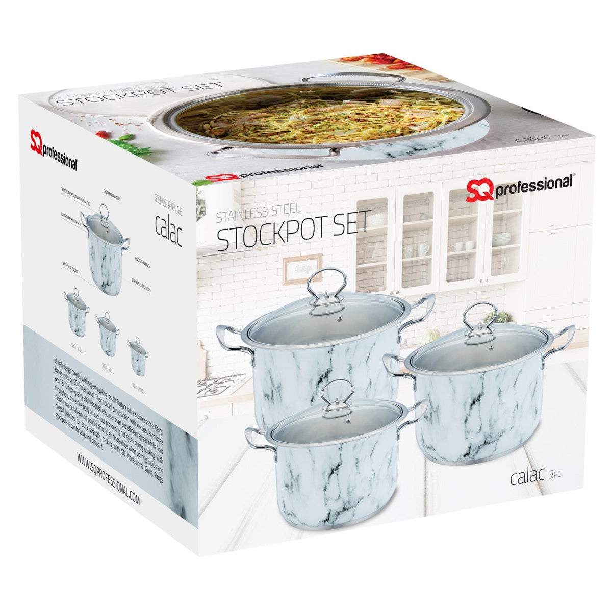 Sq Professional Gems Stainless Steel Stockpot Set Of 3 Calac 26 – 28 – (Big Parcel)