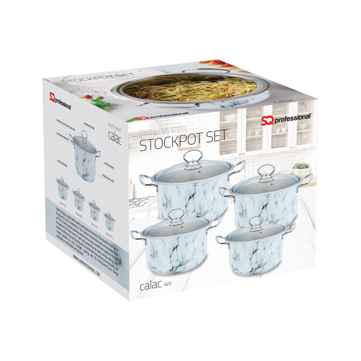 Sq Professional Gems Stainless Steel Stockpot Set Of 4 Calac 18 – 20 – 22