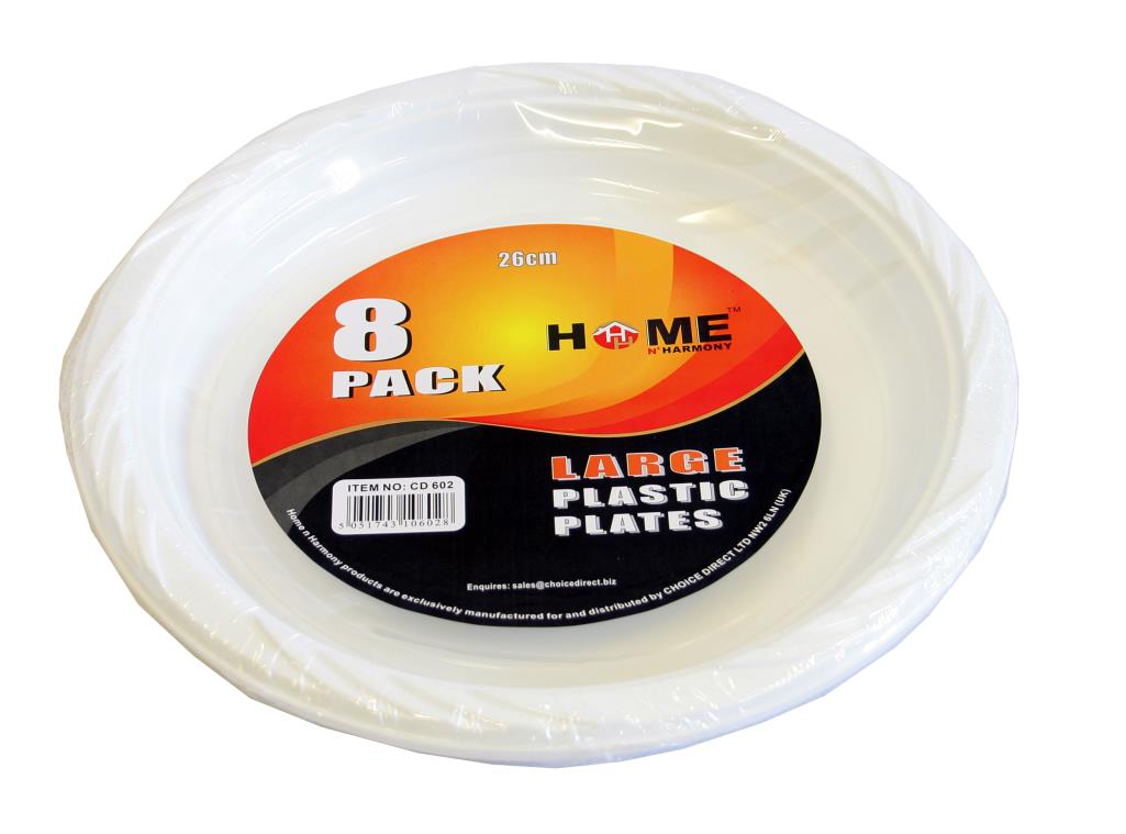 Plastic Plates - 26cm - Pack of 8 CD602
