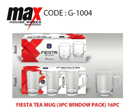 Fiesta Tea Glass Mugs 245 ml Set of 3 G1004