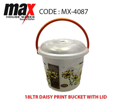 18 Litre Daisy Print Bucket With Lid Home Kitchen MX4087 A p