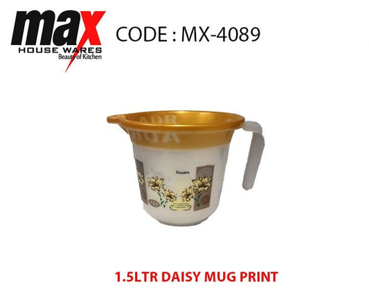 Plastic Daisy Print Jug 1.5 Litre MX4089