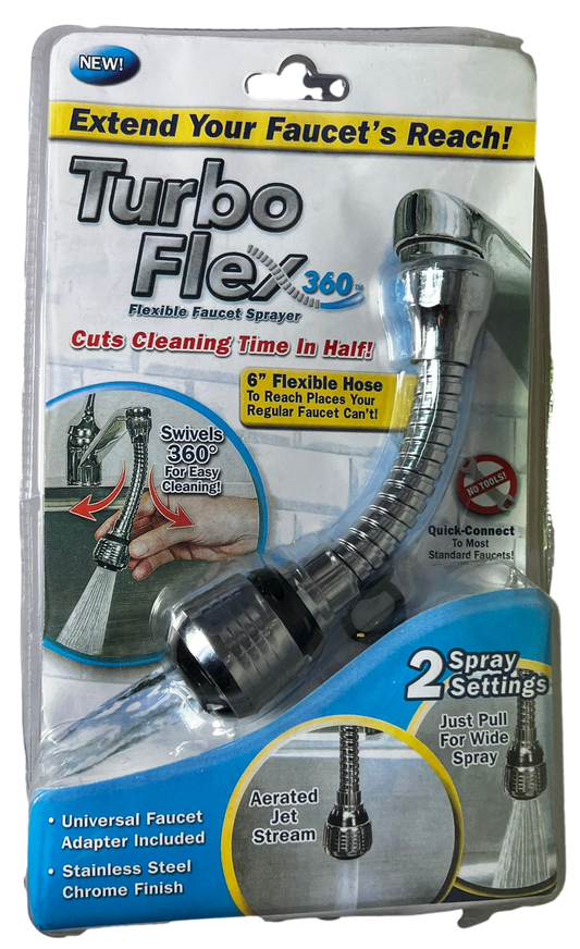 Turbo 360 Flex Sink Faucet Sprayer Flexible Kitchen Double Swivel 6'' Hose 5274