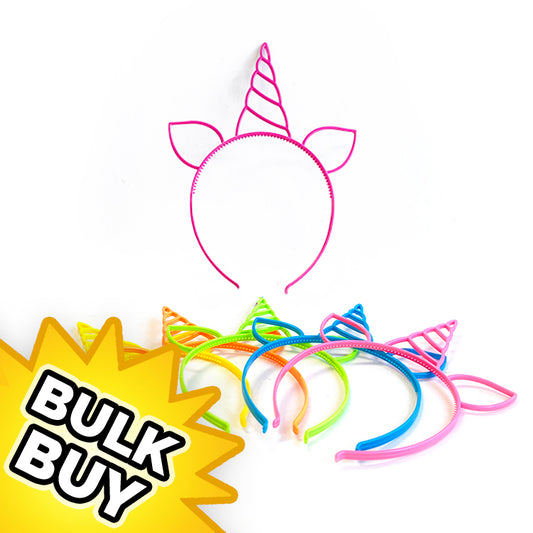 Unicorn Coloured Headbands x 24 ( BULK BUY )