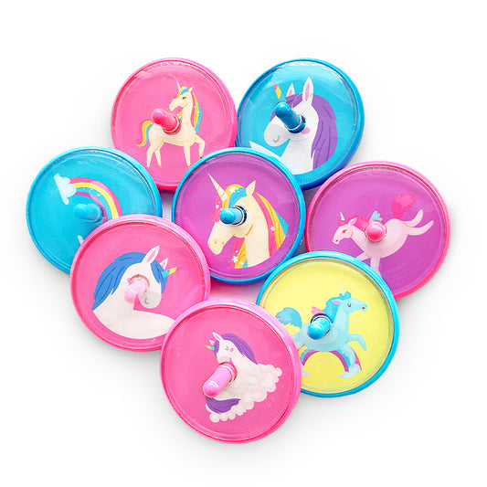 Unicorn Mini Spinning Tops x 8