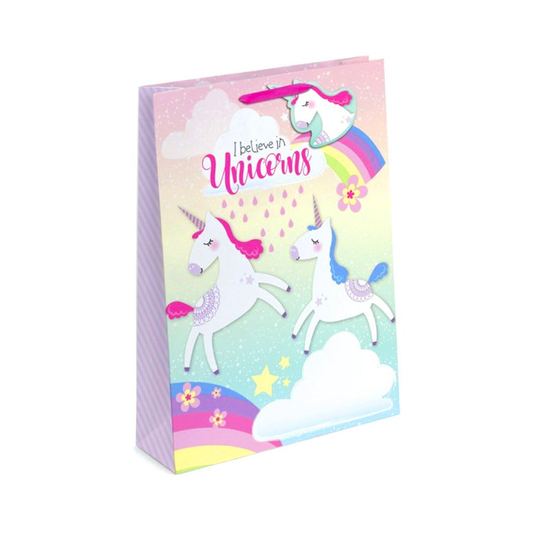 Believe In Unicorns Glitter Medium Gift Bag