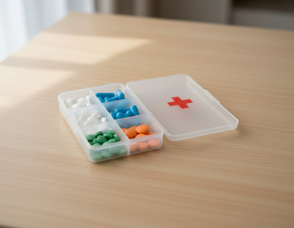 Clear Plastic First Aid Pill Bo x Organiser