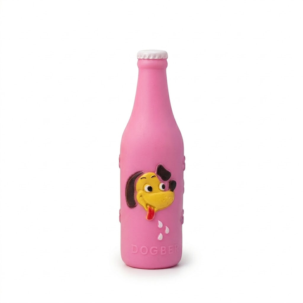 Squeaky Dog Beer Bottle Toy Assorted Colours
