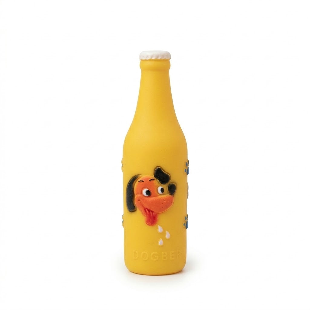 Squeaky Dog Beer Bottle Toy Assorted Colours