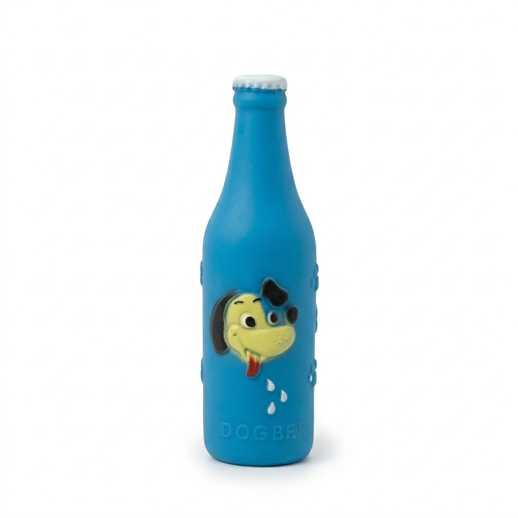 Squeaky Dog Beer Bottle Toy Assorted Colours