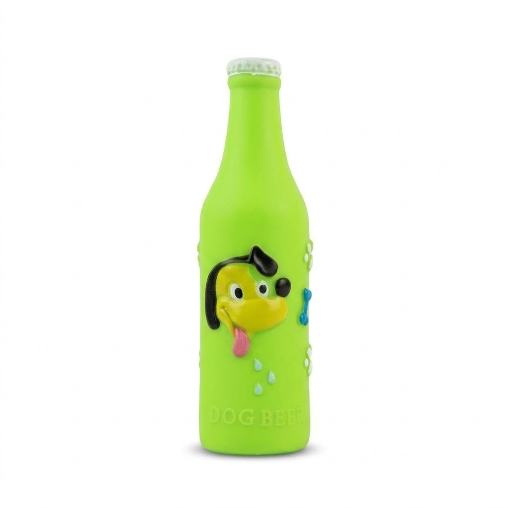 Squeaky Dog Beer Bottle Toy Assorted Colours