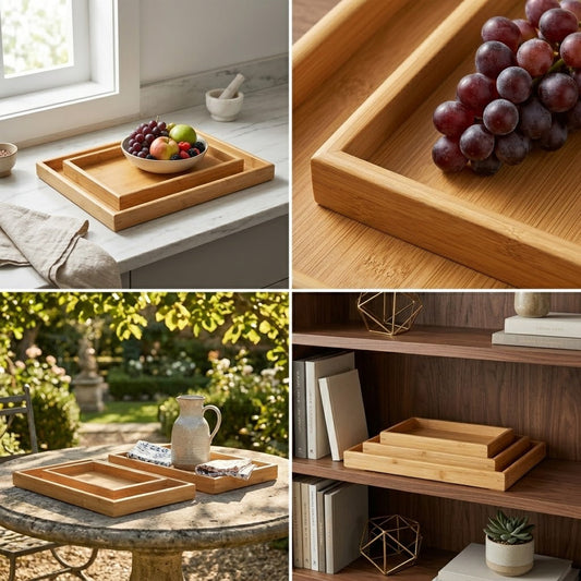 Superb 3 – Piece Mdf Wooden Trays