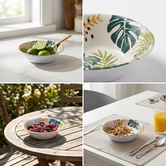 Plastic Bowl With Assorted Flower Design 173G