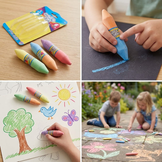 2 In 1 Coloured Chalks Pack Of 3