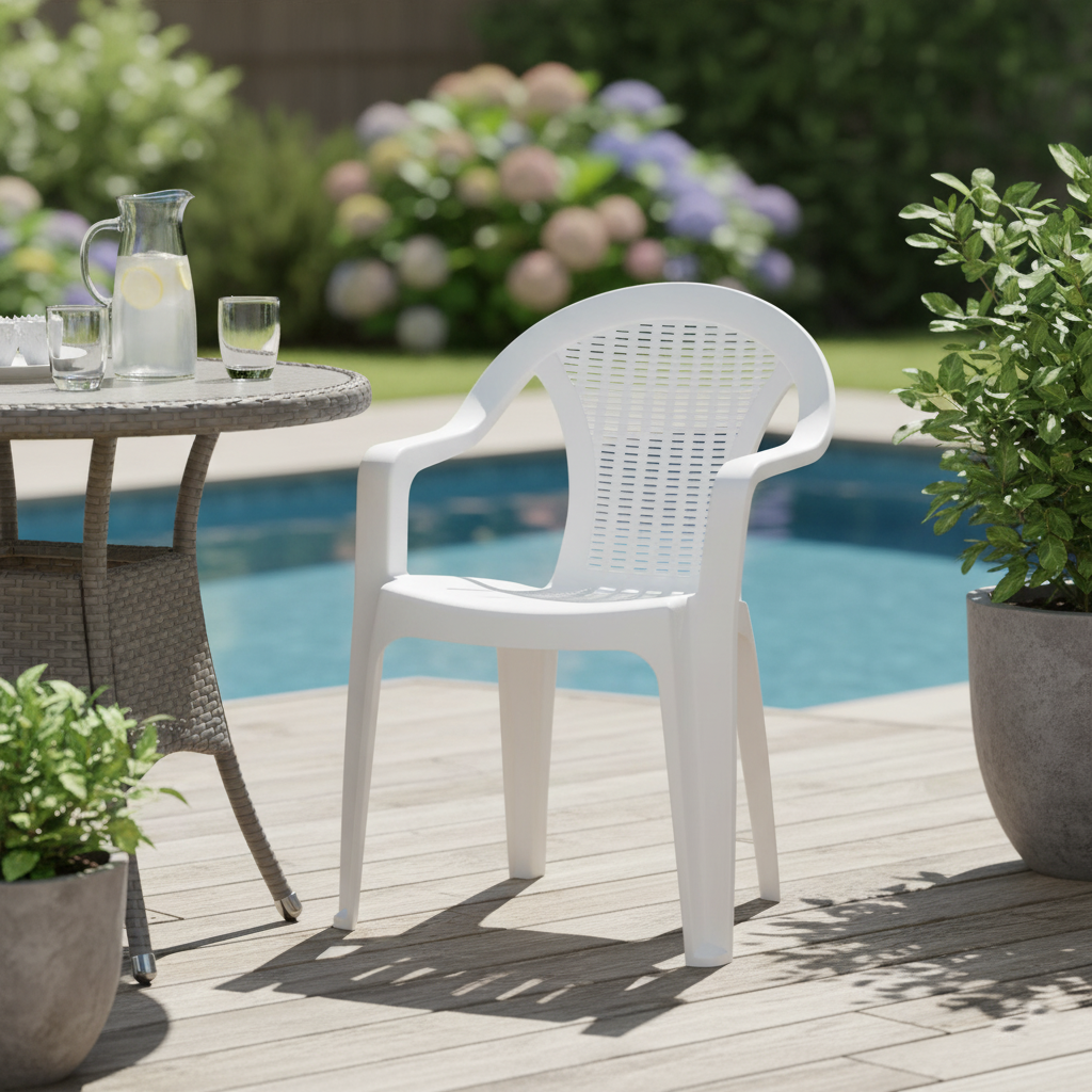 Mega White Garden Outdoor Chair Plastic