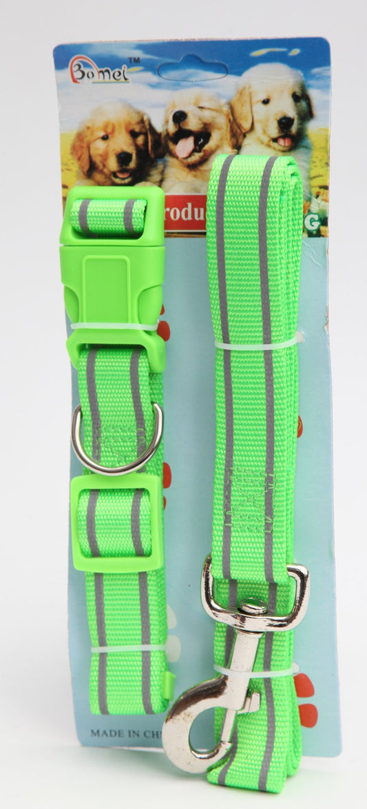 Pet Dog Lead Leash And Collar Assorted Colours