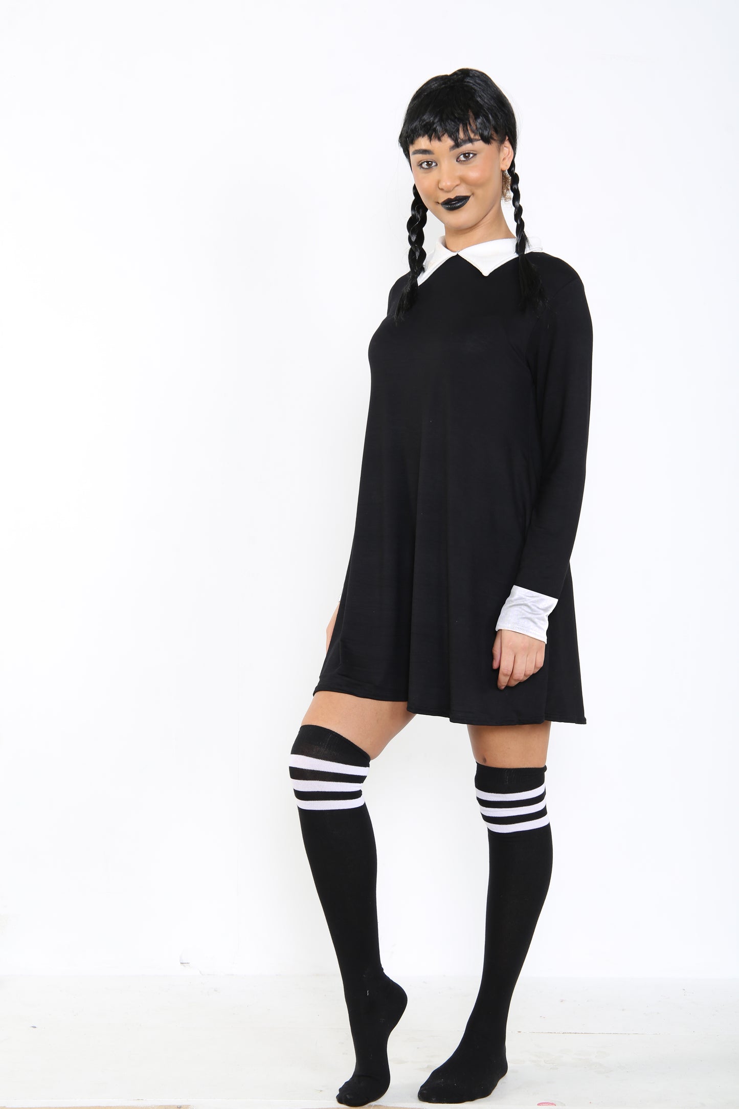 Adult Gothic School Girl Plain Swing Fancy Dress Costume