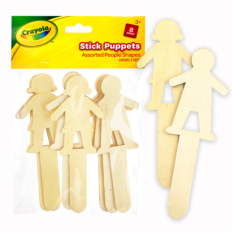 Crayola Wooden People Stick Puppets x 8