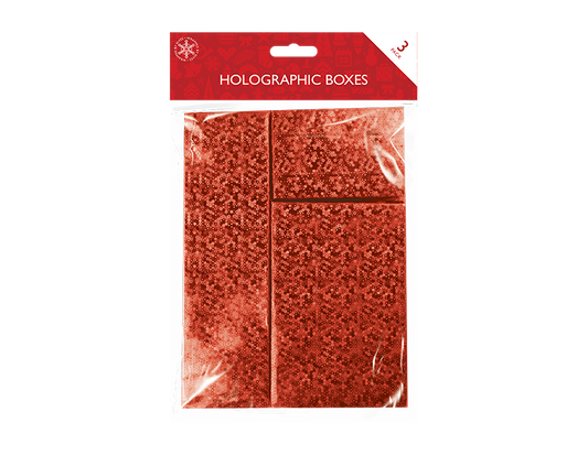Holographic 3 Pack Gift Boxes Red