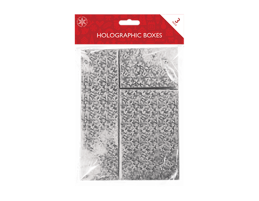 Holographic 3 Pack Gift Boxes Silver
