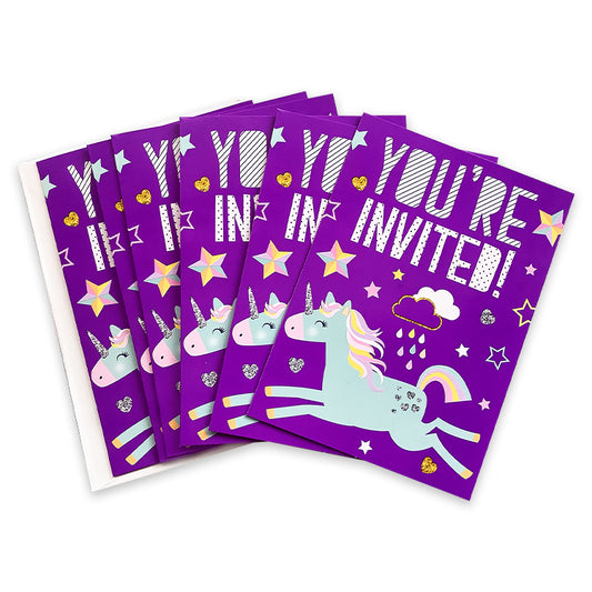 Unicorn 8 Party Invitations Pack
